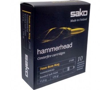 MUNITIONS Sako HAMMERHEAD BONDED 170 GRS CAL 7MM Rem Mag 