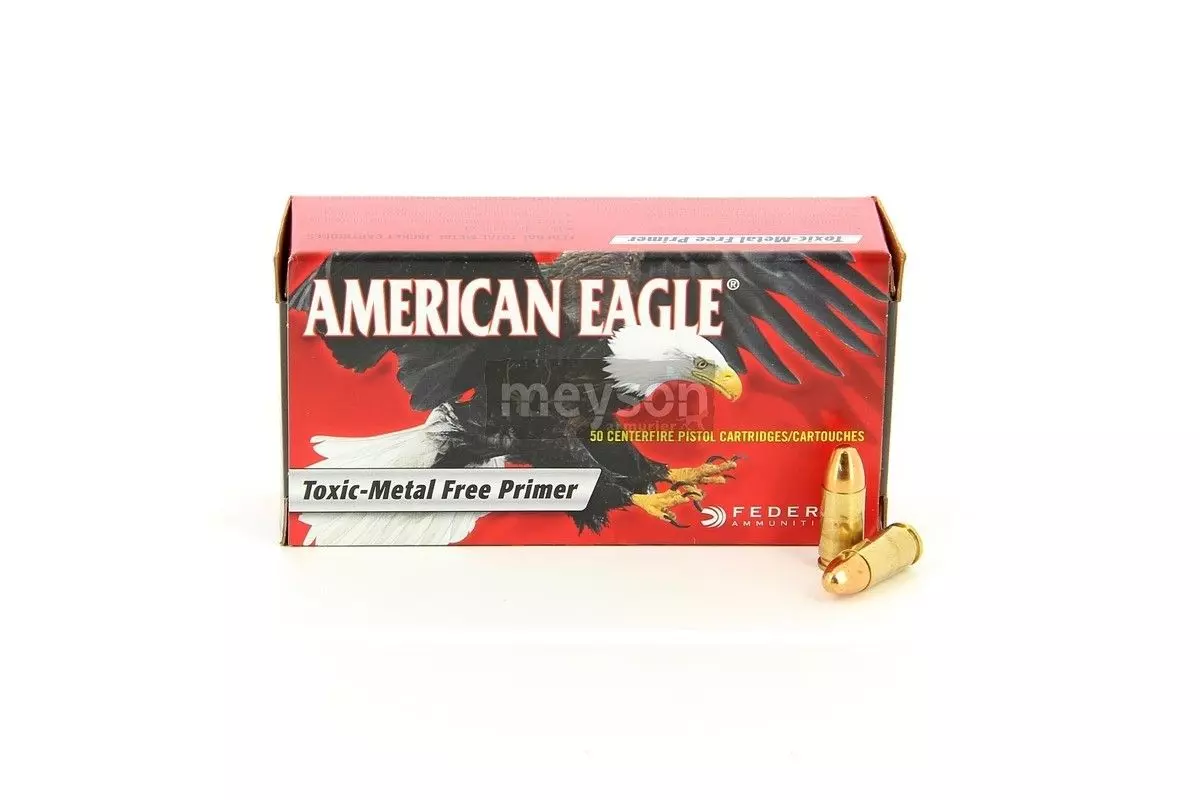 Munitions Federal American Eagle TMJ 9x19 mm 124 grs boîte de 50 