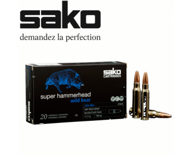 Munitions CAL. 308 win super hammerhead Sako Boite de 20 