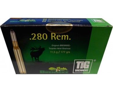 Munitions Brenneke TIG calibre 280 Rem - 177 grains 