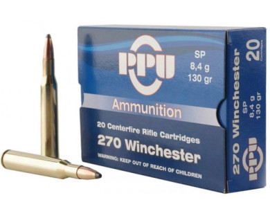 Munitions PPU calibre 270 Winchester SP 130 grains avis, car...