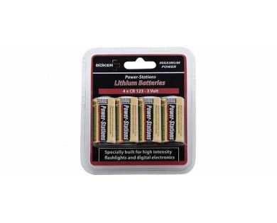 Pack de 4 Batterie BOKER Lithium 3V CR123 