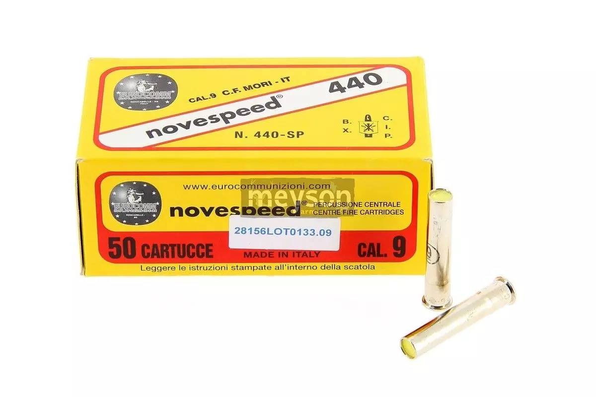 Cartouches Novespeed Percussion Centrale cal. 9mm Plomb N°9 