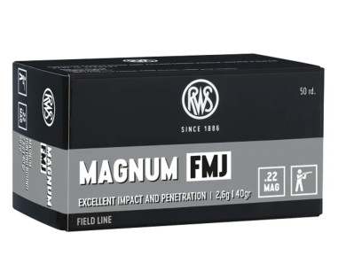 Munitions RWS 22 MAG Magnum FMJ 40 gr FIELD LINE avis, carac...