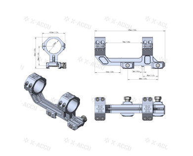 Montage Vector Optics Elite Picatinny 30 mm aluminium Noir