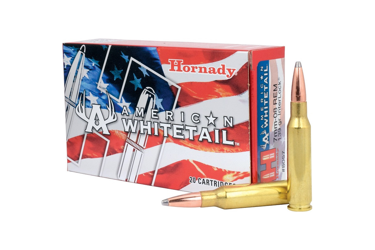 Munitions Hornady American Whitetail Interlock SP calibre 7m... Munitions Hornady American Whitetail Interlock SP calibre 7m...