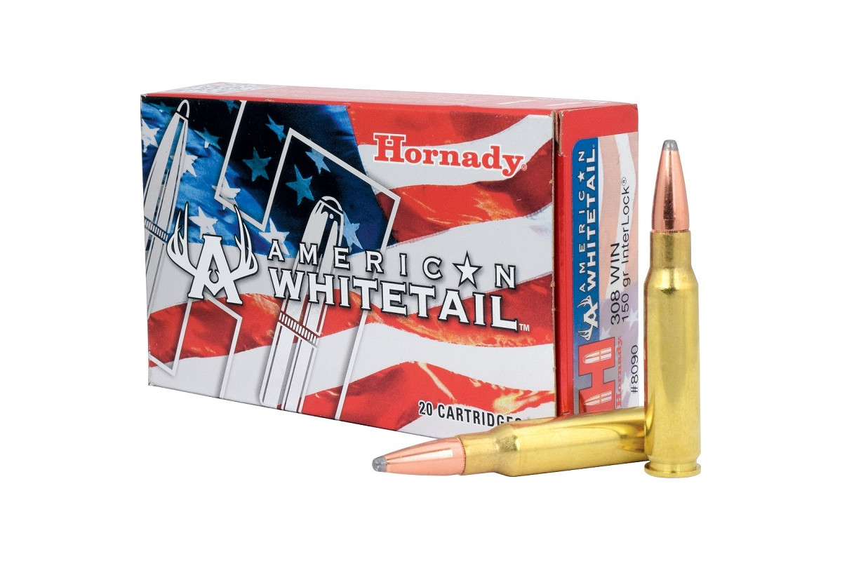 Munitions Hornady American Whitetail Interlock SP calibre 30... Munitions Hornady American Whitetail Interlock SP calibre 30...