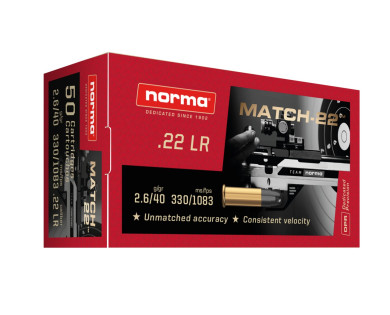 Munitions 22Lr NORMA MATCH-22 Bte de 50 avis, caractéristiques, performances