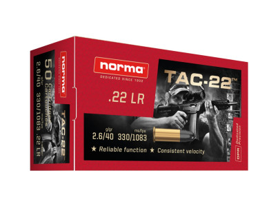 Munitions 22Lr NORMA TAC-22 Bte de 50 avis, caractéristiques, performances