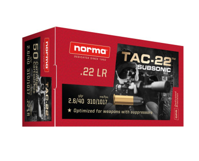 Munitions 22Lr NORMA TAC-22 Subsonic Bte de 50 avis, caractéristiques, performances