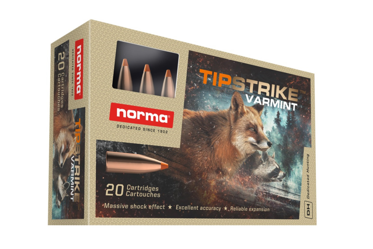 Munitions NORMA Tipstrike Varmint calibre 22-250 Rem - 55 gr... Munitions NORMA Tipstrike Varmint calibre 22-250 Rem - 55 gr...
