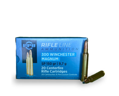 Munitions PPU 300 Winchester Magnum SP 150 gr - 9.7 G