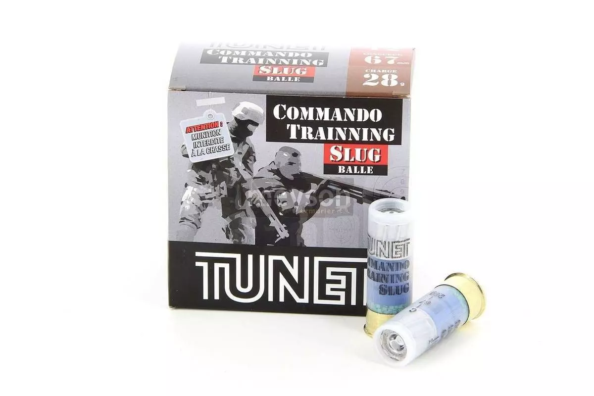 Cartouches Tunet Commando Training calibre 12/67 boîte de 25 