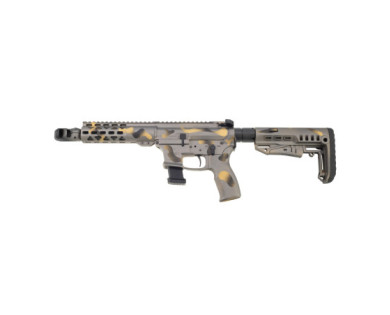 Carabine Semi-Auto LEGACY ARMAMENT AR EXTREM Canon de 12 Pouces Calibre 9x19 Hexa-camo Gris/Gold