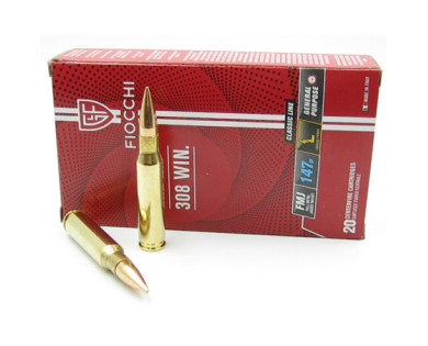 Boite de 20 cartouches FIOCCHI Calibre 308 FMJ 147 Grains