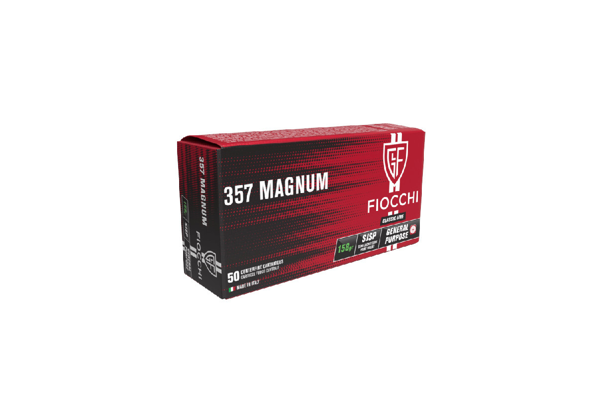 Boite de 50 cartouches FIOCCHI Calibre 357 Magnum SJSP 158 Grains Boite de 50 cartouches FIOCCHI Calibre 357 Magnum SJSP 158 Grains