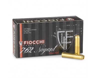 Boite de 50 cartouches FIOCCHI Calibre 7,62 Nagant FMJ 98...