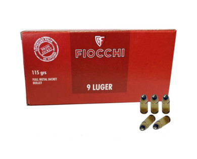 Boite de 50 cartouches FIOCCHI Calibre 9x19 FMJ 115 Grains