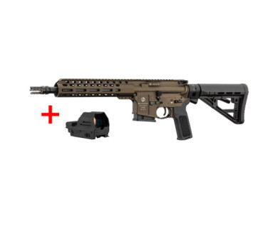 Pack SCHMEISSER AR15 S4F Bronze Canon de 10.5 Pouces Calibre 223 Remington + Point rouge Falke