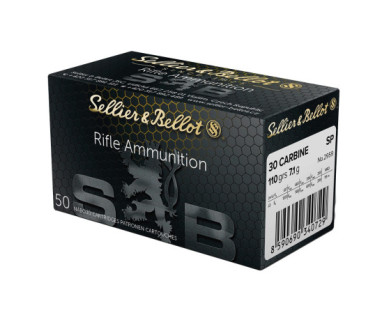 Munitions Sellier & Bellot Calibre 30 CARBINE 110 Grs SP...
