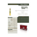 Munitions Sellier & Bellot Calibre 308 WINCHESTER 168 Grs HPBT - Boite de 20