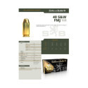 Munitions Sellier & Bellot Calibre 40 Smith & Wesson 180 Grs FMJ - Boite de 50