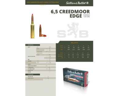 Munitions Sellier & Bellot Calibre 6.5 CREEDMOOR 120 Grs TXRG - Boite de 20