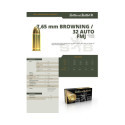 Munitions Sellier & Bellot Calibre 7.65 BROWNING 73 Grs FMJ - Boite de 50