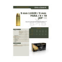Munitions Sellier & Bellot Calibre 9X19 124 Grs JHP - Boite de 50