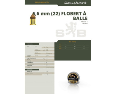 Munitions Sellier & Bellot Calibre 22 FLOBERT CONIQUE - Boite de 100