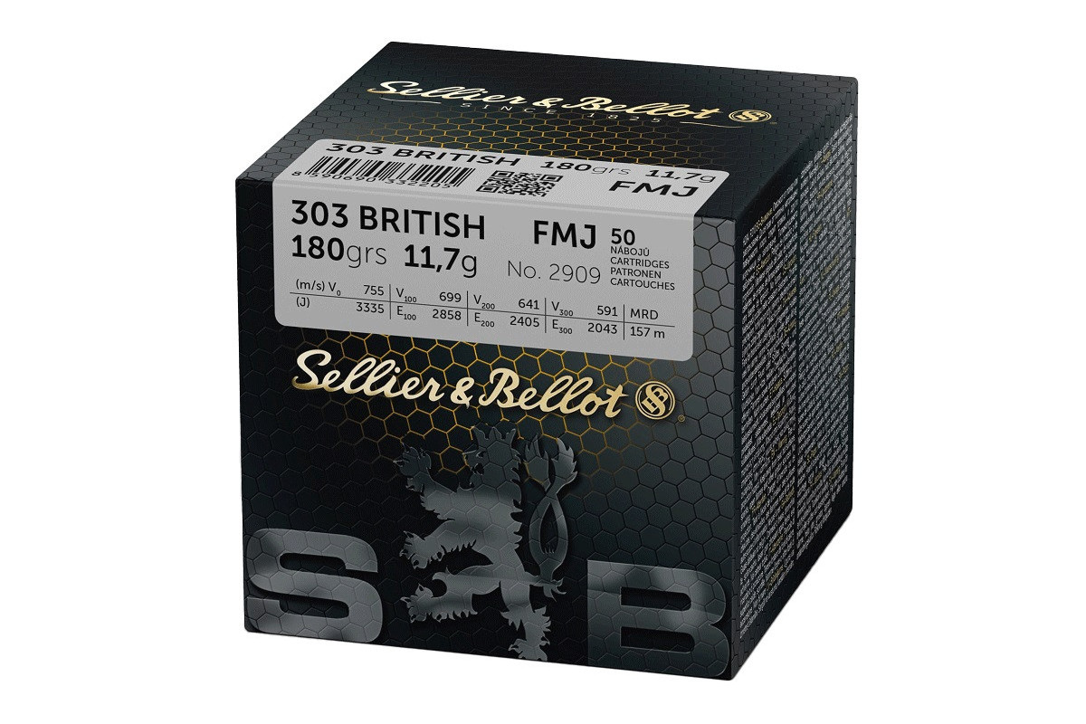 Munitions Sellier & Bellot Calibre 303 BRITISH 180 Grs FMJ - Boite de 50 Munitions Sellier & Bellot Calibre 303 BRITISH 180 Grs FMJ - Boite de 50
