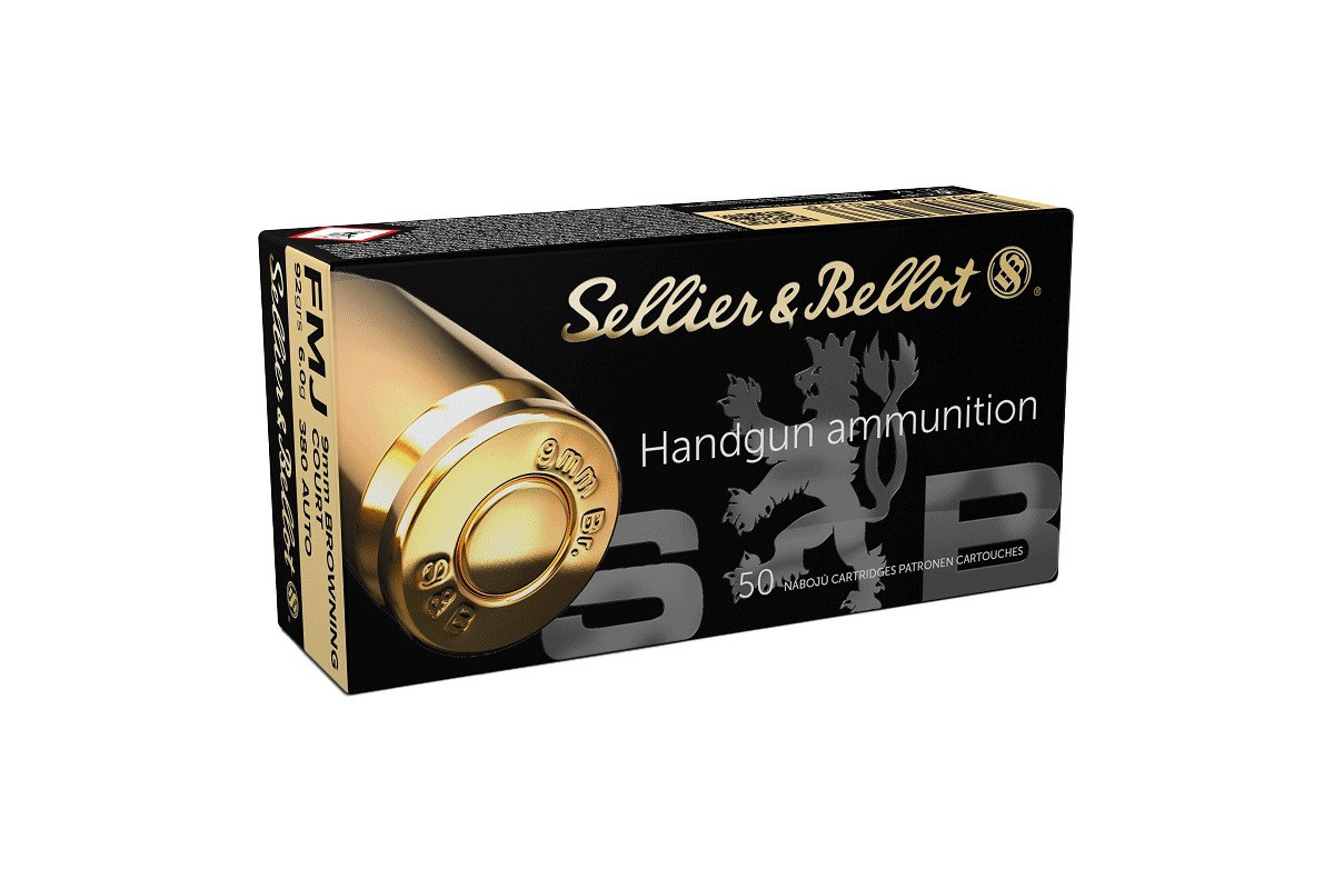 Munitions Sellier & Bellot Calibre 380 AUTO 92 Grs FMJ - Boite de 50