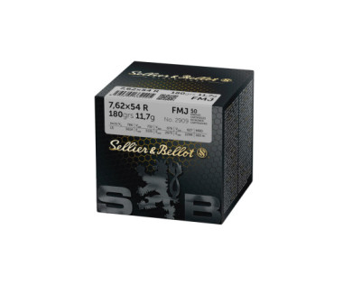 Munitions Sellier & Bellot Calibre 7.62X54R 180 Grs FMJ -...