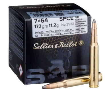 Munitions Sellier & Bellot Calibre 7X64 173 Grs SPCE -...