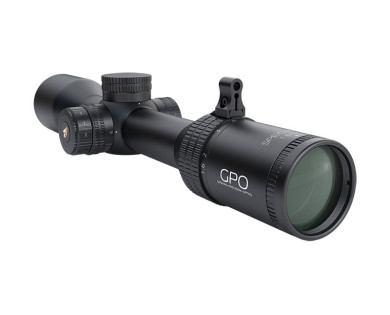 Lunette GPO Spectra 8X 1,6-13x44 réticule fibre optique G4 IL SFP (Mrad)