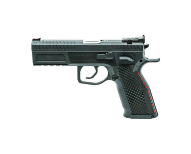Pistolet PHOENIX Redback Gen2 acier noir SA/DA 4,5'' fibre optique rouge calibre 9x19