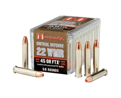Munitions HORNADY Calibre 22 WMR 45 GRS FTX CD - Boite de 50