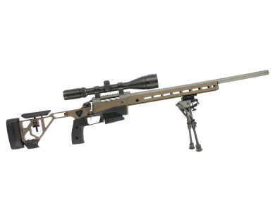Carabine Tikka T3X ACE Target Cerakote Tungsten Fileté M5/8x24 + Lunette 6-24x50 Aire Force...