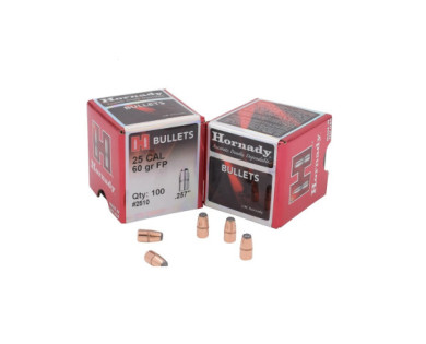 Boite de 100 ogives HORNADY Calibre 25 Diam.257 60 Grs FP...