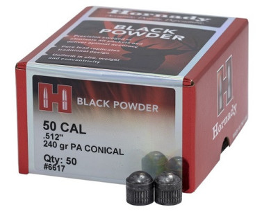 Boite de 50 Balles Coniques HORNADY Calibre 50 CAL 240...