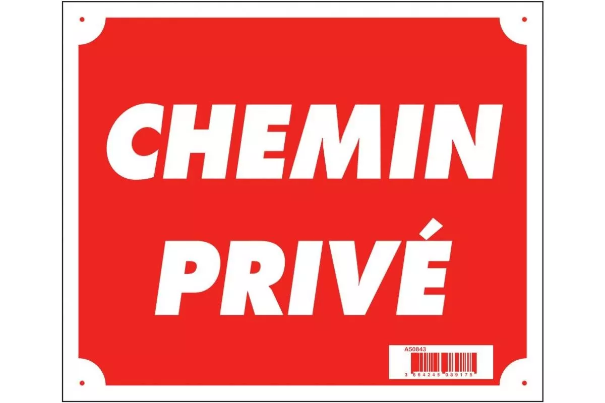 Panneau ''Chemin privé'' 30 x 25 cm 