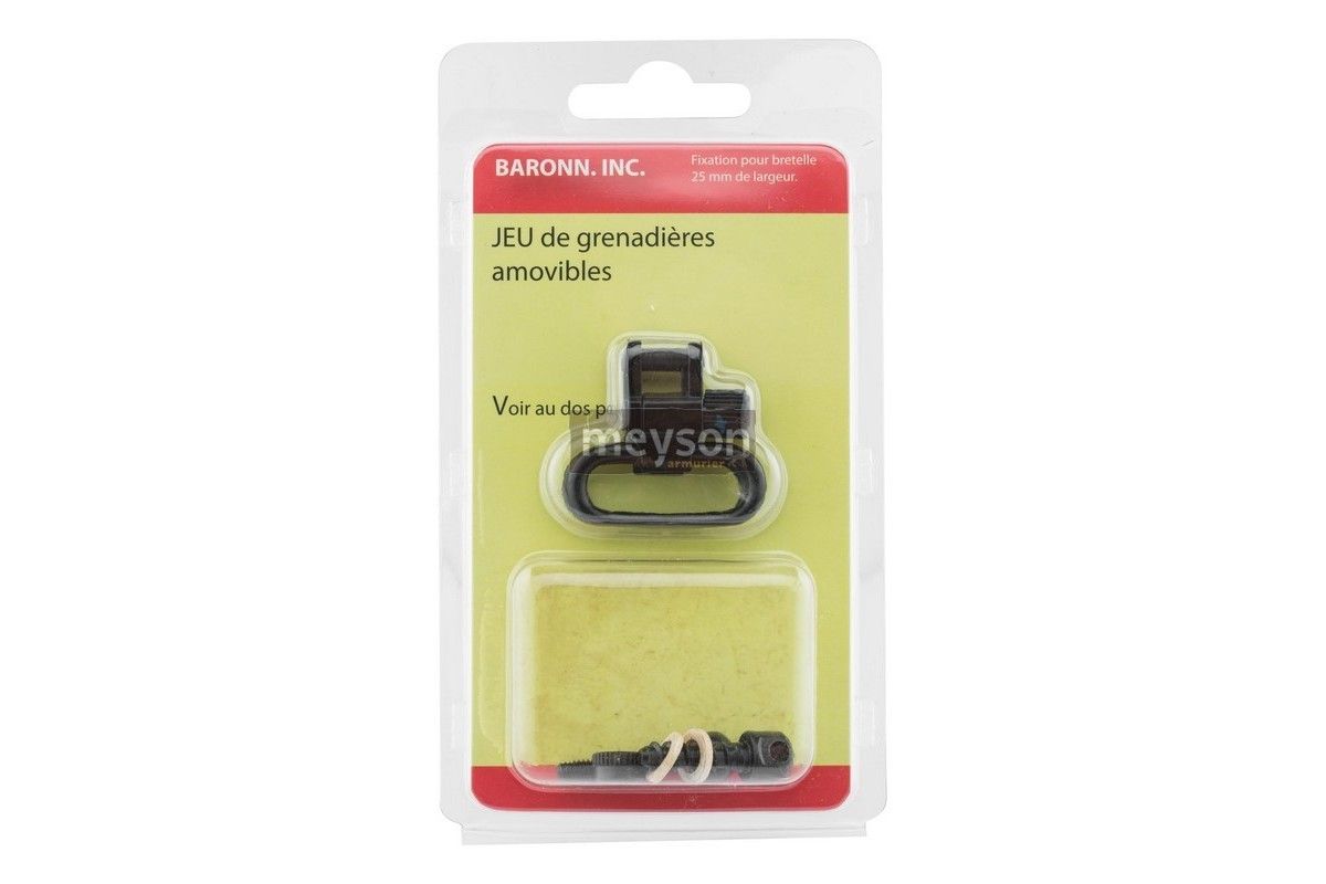 jeu de grenadières détachables pour bretelles de 25 mm maximum. jeu de grenadières détachables pour bretelles de 25 mm maximum.