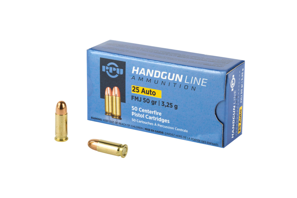 Munitions PPU 6.35 Browning 50 Gr FMJ – 3.25 g Munitions PPU 6.35 Browning 50 Gr FMJ – 3.25 g