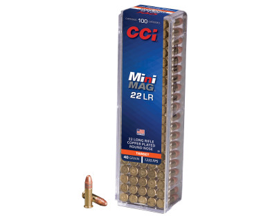 Munitions 22 LR CCI Mini-Mag 40GR cuivrée / 100