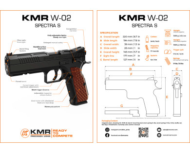 Pistolet KMR W-02 Spectra S Optic Ready Calibre 9x19