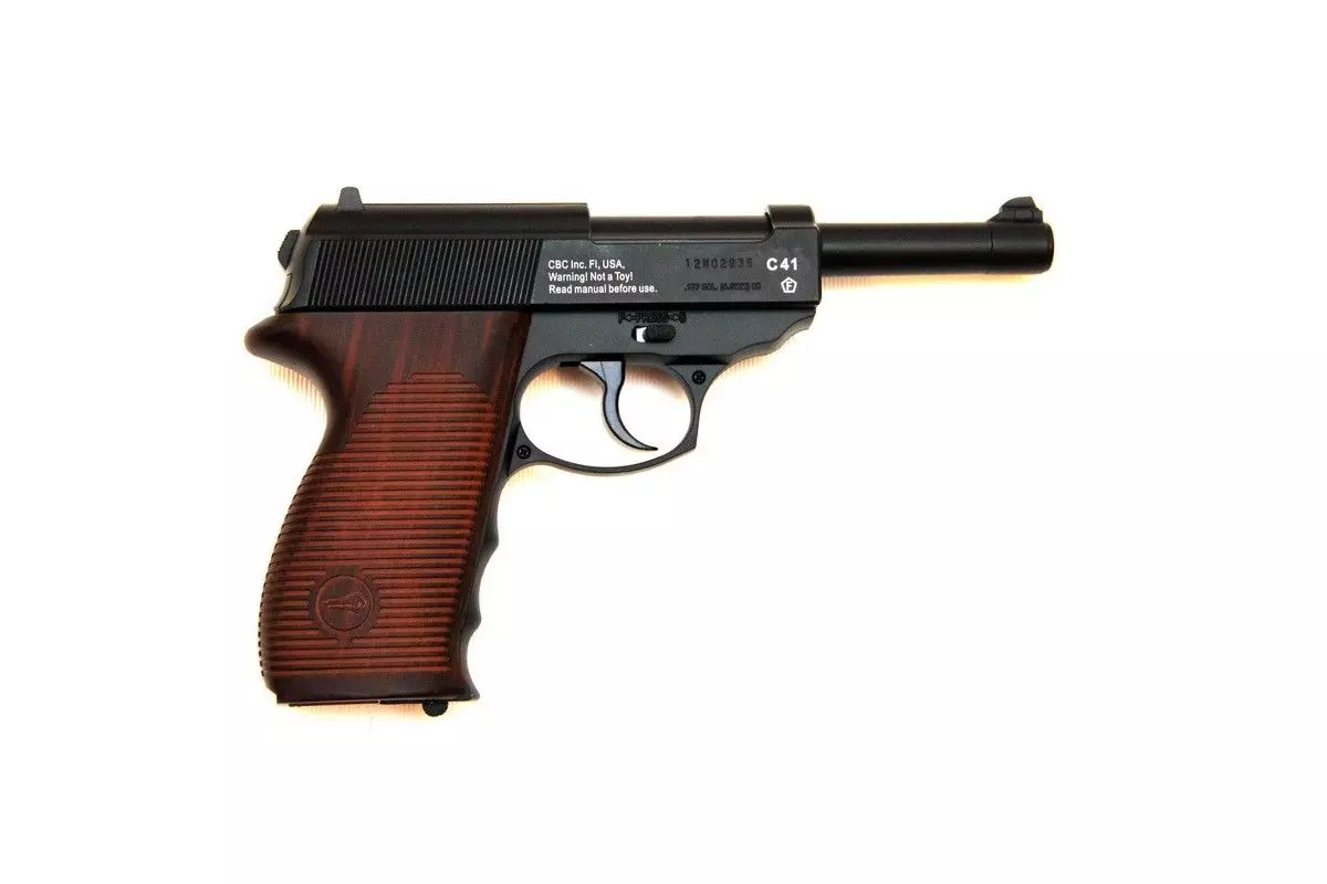 Pistolet Co2 culasse fixe BORNER C41 P38 cal. 4.5mm BB's 