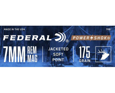 Munitions FEDERAL PowerShok calibre 7mm Remington Magnum 175 grains