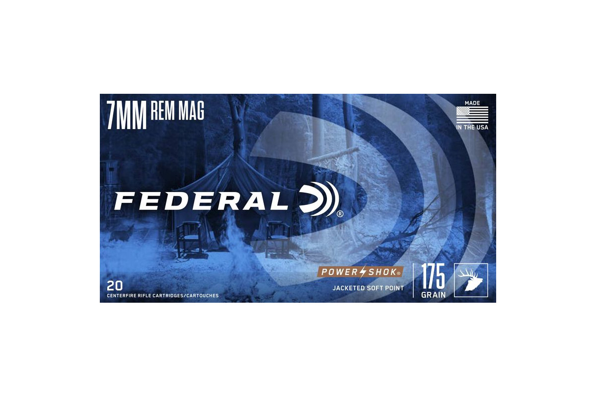 Munitions FEDERAL PowerShok calibre 7mm Remington Magnum 175 grains