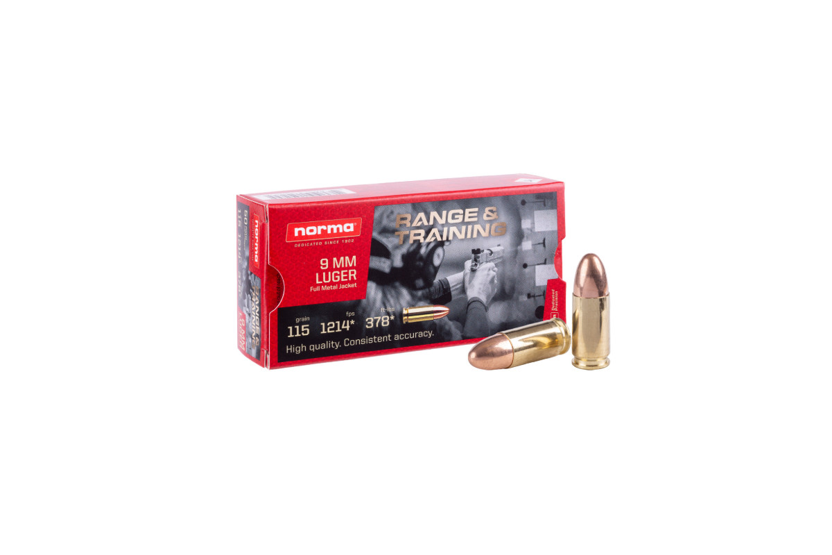 Munitions Norma Calibre 9x19 115 Grains - Boite de 50