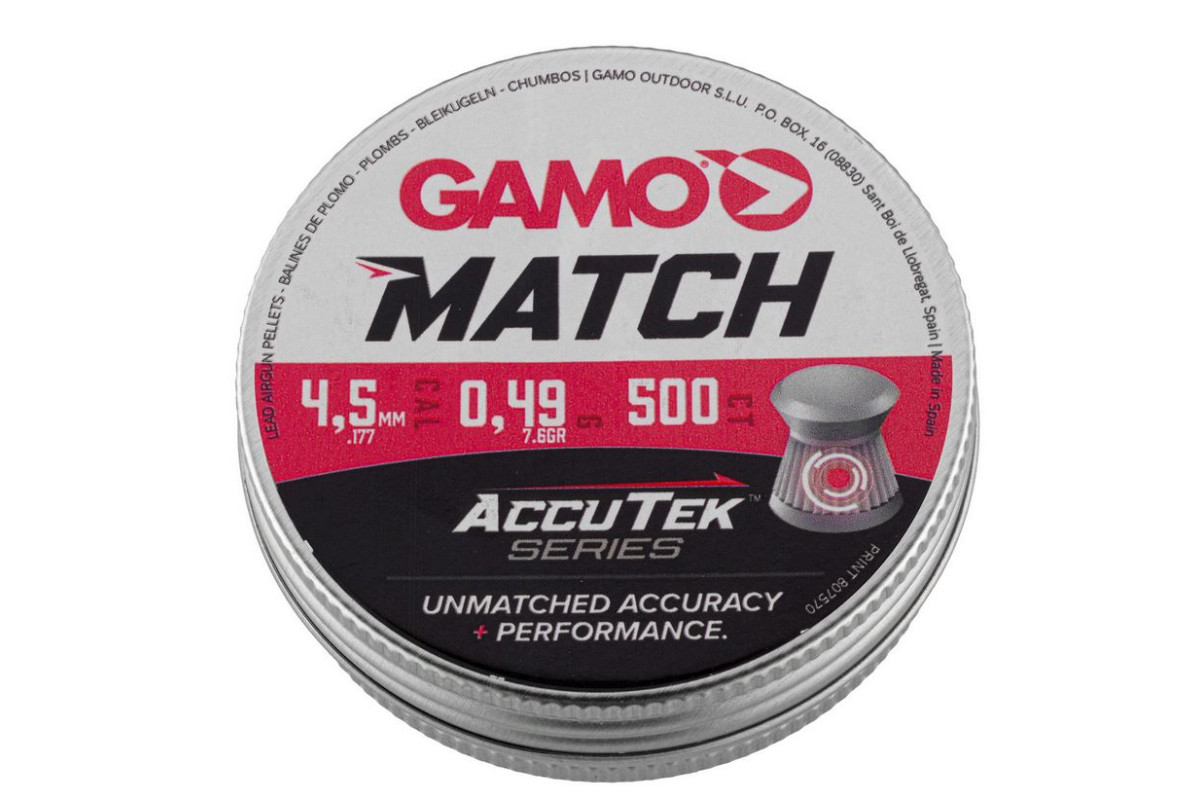Plombs Gamo Match Accutek calibre 4,5 mm - boîte de 500 Plombs Gamo Match Accutek calibre 4,5 mm - boîte de 500